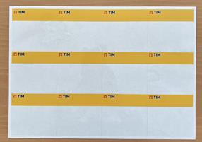 Etichetta GIALLO LOGO TIM DIM.     20x72x67mm Conf.1200 etichette