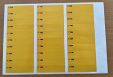 Etichetta TIM GIALLO DIM.20x80mm   Conf.3000pz+Coprente