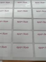 Adesivo Open Fiber Dim.mm.50x30    Conf.100 Fogli da 30 adesivi+Coprente